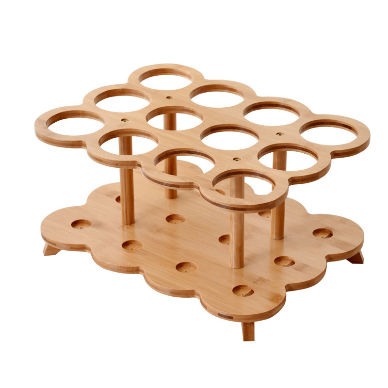 Modern Tabletop Wine Bottle Rack Wooden Wine Bottle Rack for Home 17"L x 13"W x 8"H 1 Piece Clearhalo 'furn' 'furn_wine_racks' 'Furniture' 'Kitchen & Dining Furniture' 'Wine Racks' 'wine_racks' 7485033