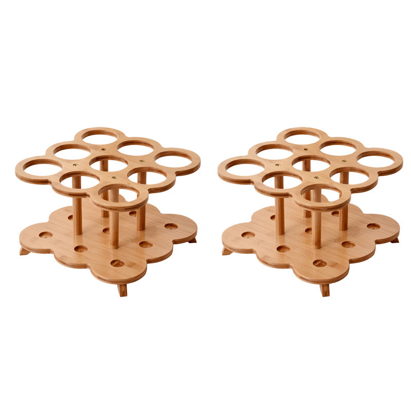 Modern Tabletop Wine Bottle Rack Wooden Wine Bottle Rack for Home 13"L x 13"W x 8"H 2 Piece Set Clearhalo 'furn' 'furn_wine_racks' 'Furniture' 'Kitchen & Dining Furniture' 'Wine Racks' 'wine_racks' 7485037