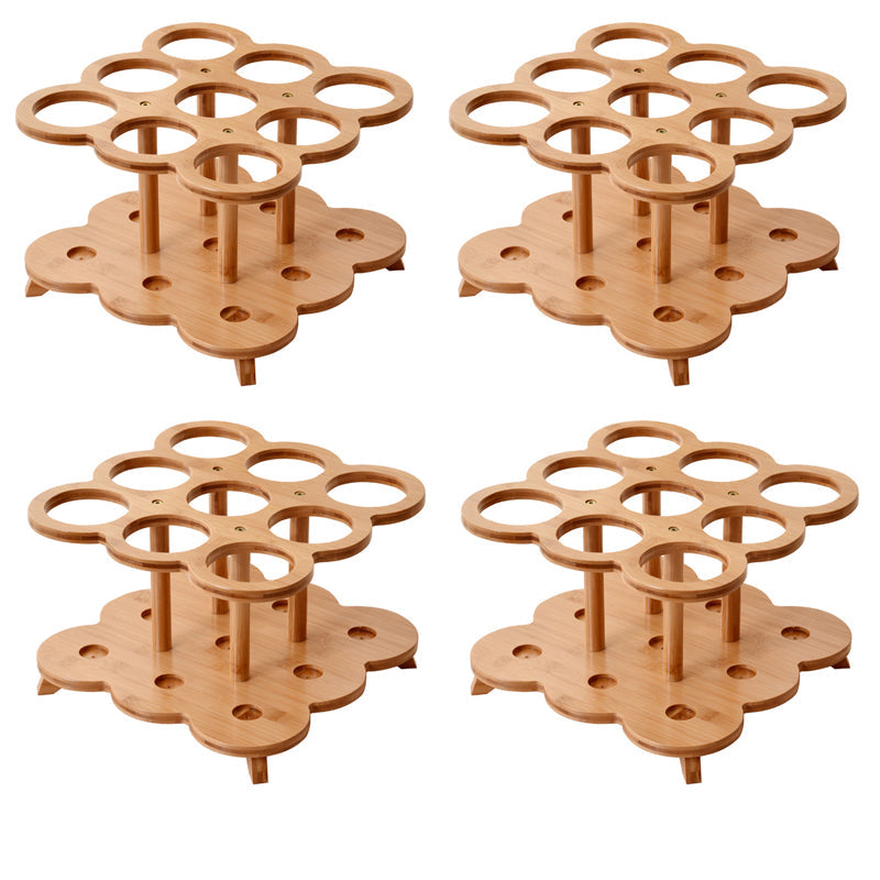 Modern Tabletop Wine Bottle Rack Wooden Wine Bottle Rack for Home 13"L x 13"W x 8"H 4 Piece Set Clearhalo 'furn' 'furn_wine_racks' 'Furniture' 'Kitchen & Dining Furniture' 'Wine Racks' 'wine_racks' 7485040