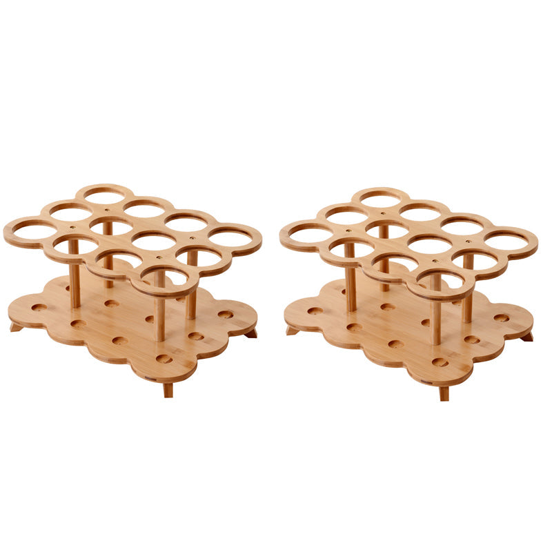 Modern Tabletop Wine Bottle Rack Wooden Wine Bottle Rack for Home 17"L x 13"W x 8"H 2 Piece Set Clearhalo 'furn' 'furn_wine_racks' 'Furniture' 'Kitchen & Dining Furniture' 'Wine Racks' 'wine_racks' 7485041