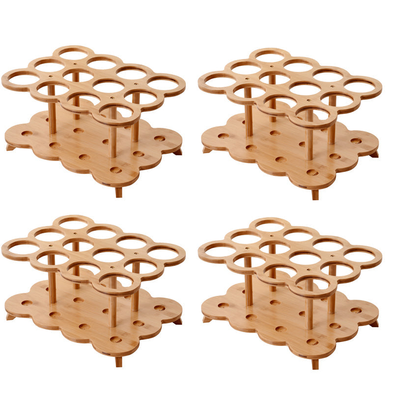 Modern Tabletop Wine Bottle Rack Wooden Wine Bottle Rack for Home 17"L x 13"W x 8"H 4 Piece Set Clearhalo 'furn' 'furn_wine_racks' 'Furniture' 'Kitchen & Dining Furniture' 'Wine Racks' 'wine_racks' 7485044