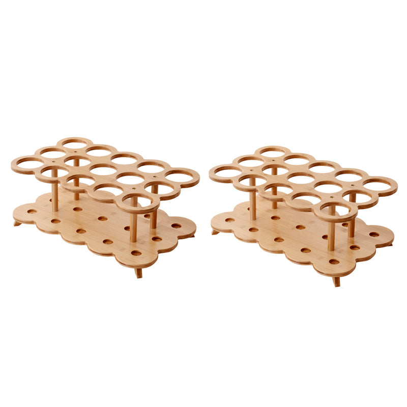 Modern Tabletop Wine Bottle Rack Wooden Wine Bottle Rack for Home 20"L x 13"W x 8"H 2 Piece Set Clearhalo 'furn' 'furn_wine_racks' 'Furniture' 'Kitchen & Dining Furniture' 'Wine Racks' 'wine_racks' 7485046