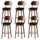 Leather Bar Stools with Wood Frame Contemporary Armless Stools for Home