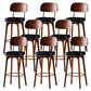 Leather Bar Stools with Wood Frame Contemporary Armless Stools for Home