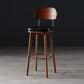 Leather Bar Stools with Wood Frame Contemporary Armless Stools for Home