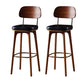 Leather Bar Stools with Wood Frame Contemporary Armless Stools for Home