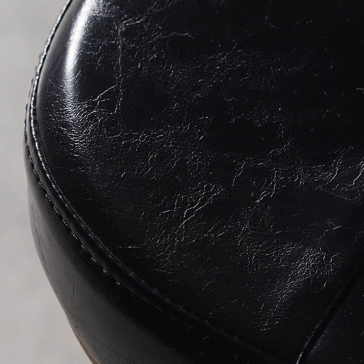 Leather Bar Stools with Wood Frame Contemporary Armless Stools for Home