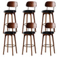 Leather Bar Stools with Wood Frame Contemporary Armless Stools for Home