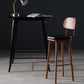 Leather Bar Stools with Wood Frame Contemporary Armless Stools for Home