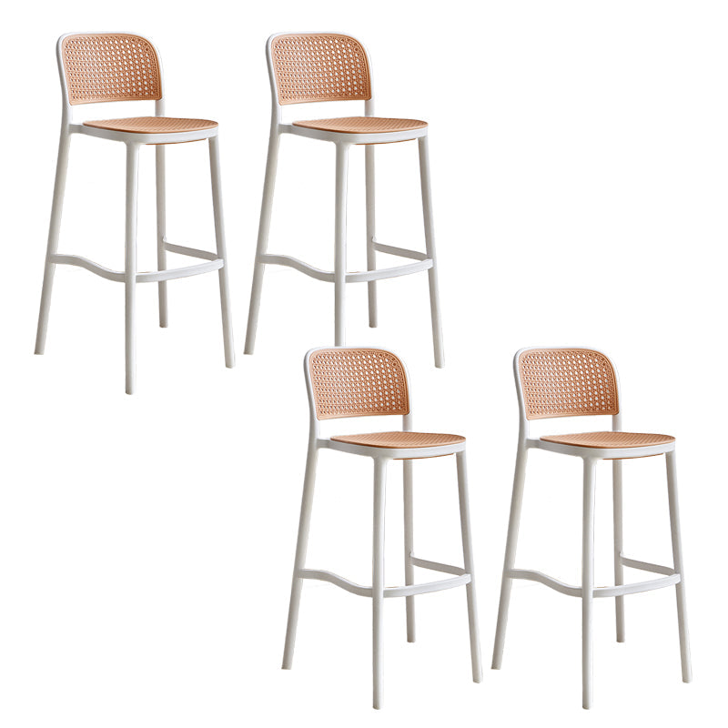 Plastic Matte Finish Bar Chairs for Home Modern Indoor Bar Stools Brown White 4 Piece Set Clearhalo 'Bar Furniture' 'Bar Stools' 'bar_stools' 'furn' 'furn_bar_stools' 'Furniture' 'Kitchen & Dining Furniture' 7485169
