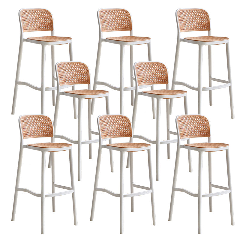 Plastic Matte Finish Bar Chairs for Home Modern Indoor Bar Stools Brown White 8 Piece Set Clearhalo 'Bar Furniture' 'Bar Stools' 'bar_stools' 'furn' 'furn_bar_stools' 'Furniture' 'Kitchen & Dining Furniture' 7485171
