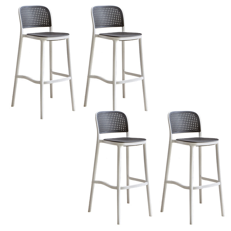 Plastic Matte Finish Bar Chairs for Home Modern Indoor Bar Stools Dark Gray-White 4 Piece Set Clearhalo 'Bar Furniture' 'Bar Stools' 'bar_stools' 'furn' 'furn_bar_stools' 'Furniture' 'Kitchen & Dining Furniture' 7485174