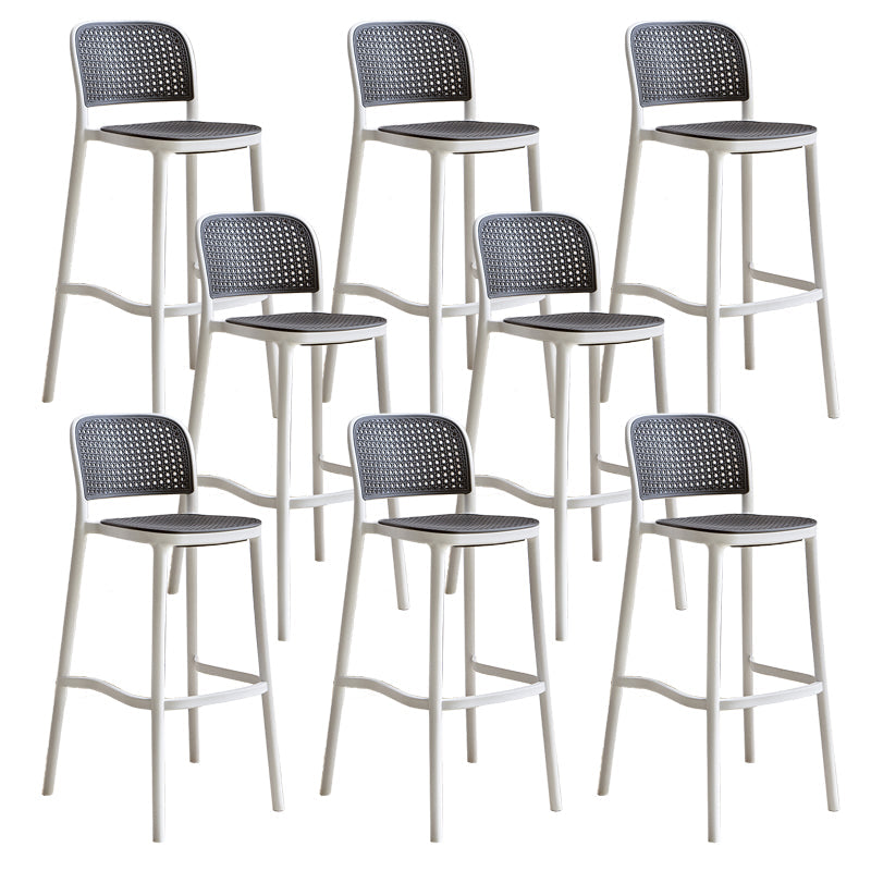 Plastic Matte Finish Bar Chairs for Home Modern Indoor Bar Stools Dark Gray-White 8 Piece Set Clearhalo 'Bar Furniture' 'Bar Stools' 'bar_stools' 'furn' 'furn_bar_stools' 'Furniture' 'Kitchen & Dining Furniture' 7485176