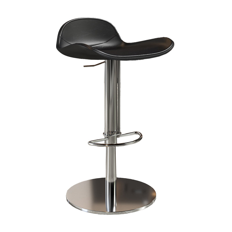 Contemporary Metal Legs Bar Stools Faux Leather Counter Chair Black 1 Piece Clearhalo 'Bar Furniture' 'Bar Stools' 'bar_stools' 'furn' 'furn_bar_stools' 'Furniture' 'Kitchen & Dining Furniture' 7485188