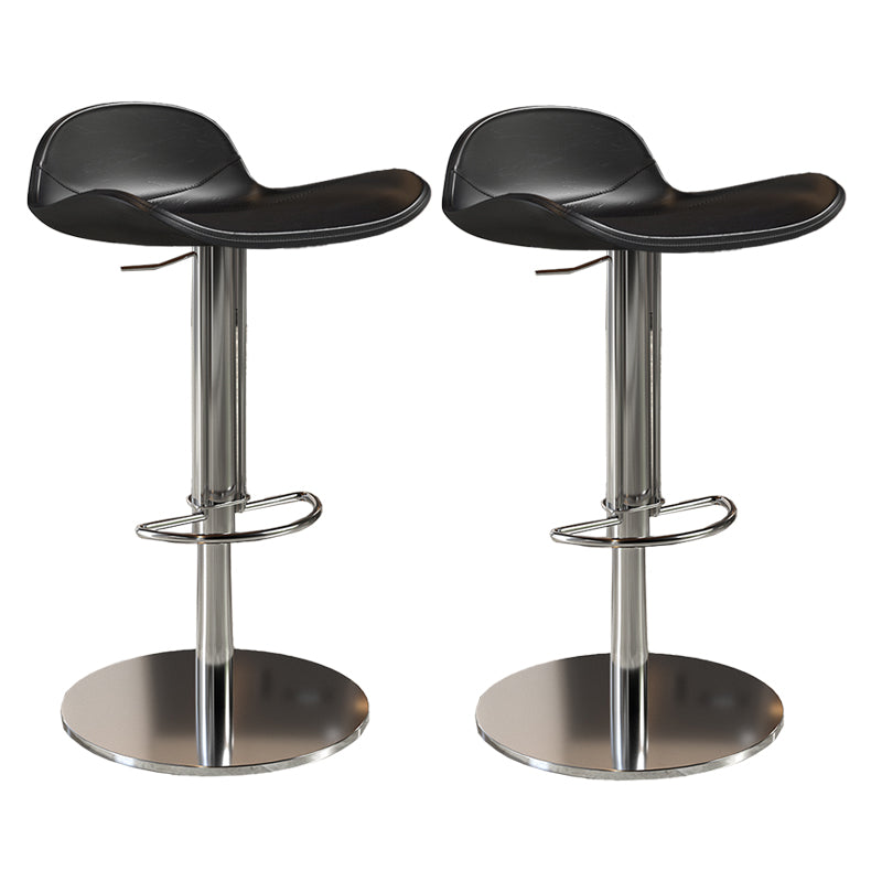 Contemporary Metal Legs Bar Stools Faux Leather Counter Chair Black 2 Piece Set Clearhalo 'Bar Furniture' 'Bar Stools' 'bar_stools' 'furn' 'furn_bar_stools' 'Furniture' 'Kitchen & Dining Furniture' 7485189