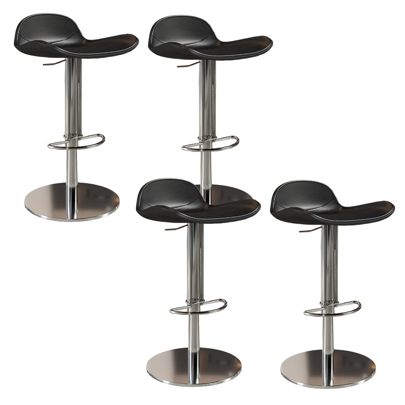 Contemporary Metal Legs Bar Stools Faux Leather Counter Chair Black 4 Piece Set Clearhalo 'Bar Furniture' 'Bar Stools' 'bar_stools' 'furn' 'furn_bar_stools' 'Furniture' 'Kitchen & Dining Furniture' 7485191