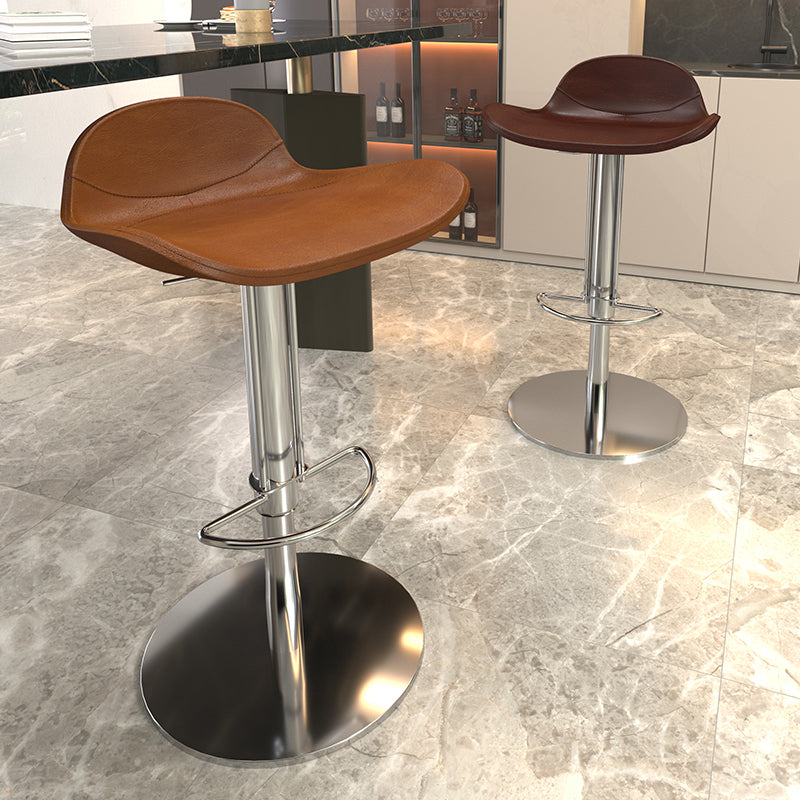 Contemporary Metal Legs Bar Stools Faux Leather Counter Chair Clearhalo 'Bar Furniture' 'Bar Stools' 'bar_stools' 'furn' 'furn_bar_stools' 'Furniture' 'Kitchen & Dining Furniture' 7485192