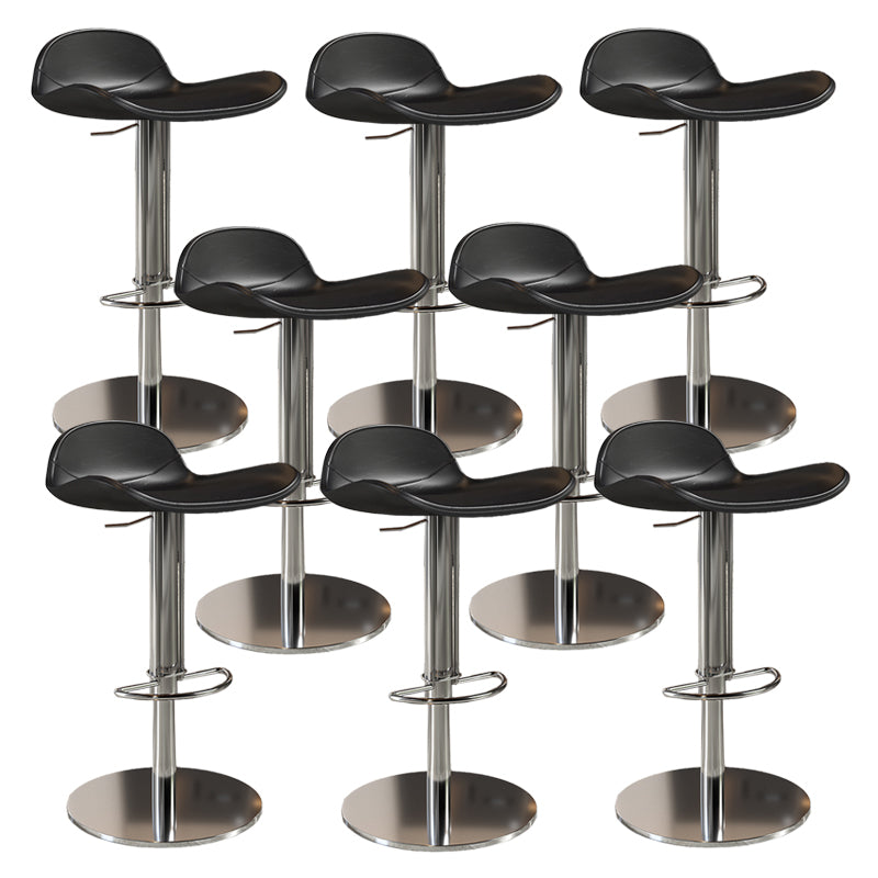Contemporary Metal Legs Bar Stools Faux Leather Counter Chair Black 8 Piece Set Clearhalo 'Bar Furniture' 'Bar Stools' 'bar_stools' 'furn' 'furn_bar_stools' 'Furniture' 'Kitchen & Dining Furniture' 7485195