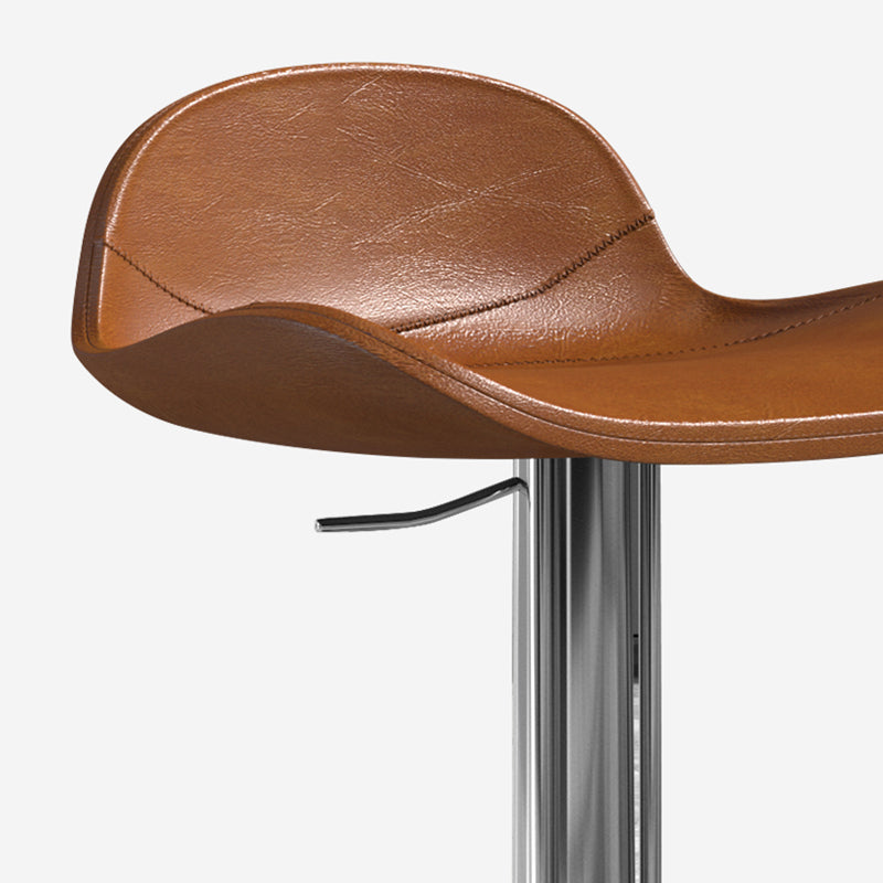 Contemporary Metal Legs Bar Stools Faux Leather Counter Chair Clearhalo 'Bar Furniture' 'Bar Stools' 'bar_stools' 'furn' 'furn_bar_stools' 'Furniture' 'Kitchen & Dining Furniture' 7485198