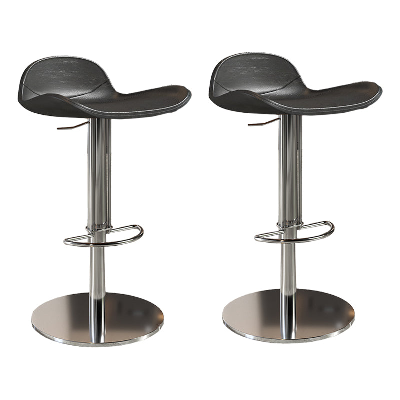 Contemporary Metal Legs Bar Stools Faux Leather Counter Chair Dark Gray 2 Piece Set Clearhalo 'Bar Furniture' 'Bar Stools' 'bar_stools' 'furn' 'furn_bar_stools' 'Furniture' 'Kitchen & Dining Furniture' 7485200