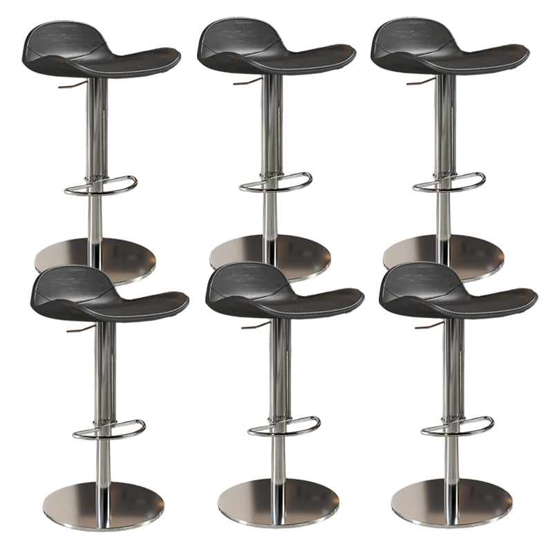 Contemporary Metal Legs Bar Stools Faux Leather Counter Chair Dark Gray 6 Piece Set Clearhalo 'Bar Furniture' 'Bar Stools' 'bar_stools' 'furn' 'furn_bar_stools' 'Furniture' 'Kitchen & Dining Furniture' 7485203