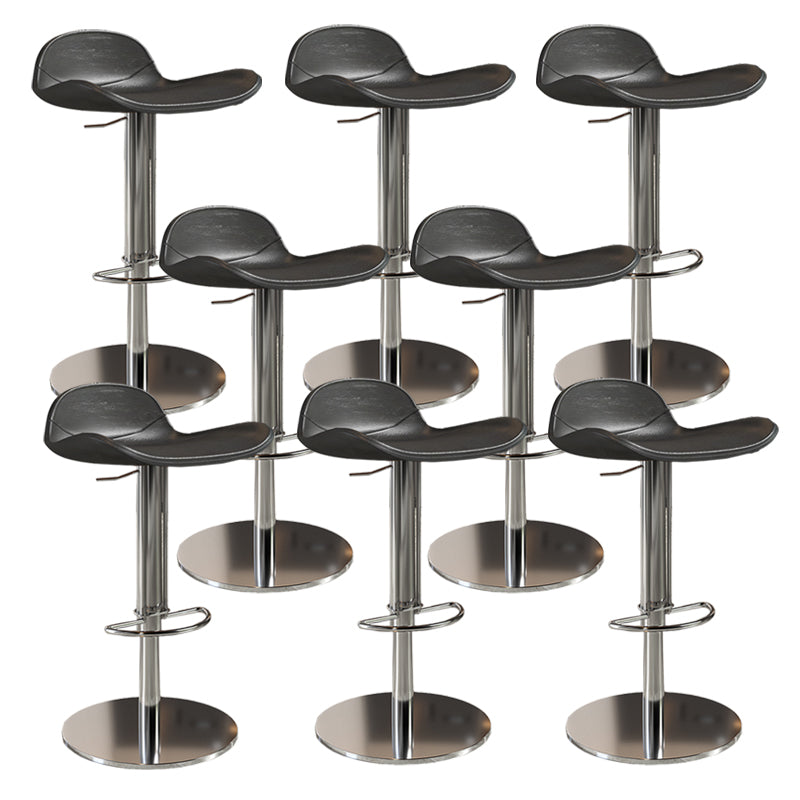 Contemporary Metal Legs Bar Stools Faux Leather Counter Chair Dark Gray 8 Piece Set Clearhalo 'Bar Furniture' 'Bar Stools' 'bar_stools' 'furn' 'furn_bar_stools' 'Furniture' 'Kitchen & Dining Furniture' 7485205
