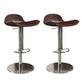 Contemporary Metal Legs Bar Stools Faux Leather Counter Chair Brown 2 Piece Set Clearhalo 'Bar Furniture' 'Bar Stools' 'bar_stools' 'furn' 'furn_bar_stools' 'Furniture' 'Kitchen & Dining Furniture' 7485207