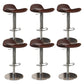 Contemporary Metal Legs Bar Stools Faux Leather Counter Chair Brown 6 Piece Set Clearhalo 'Bar Furniture' 'Bar Stools' 'bar_stools' 'furn' 'furn_bar_stools' 'Furniture' 'Kitchen & Dining Furniture' 7485209