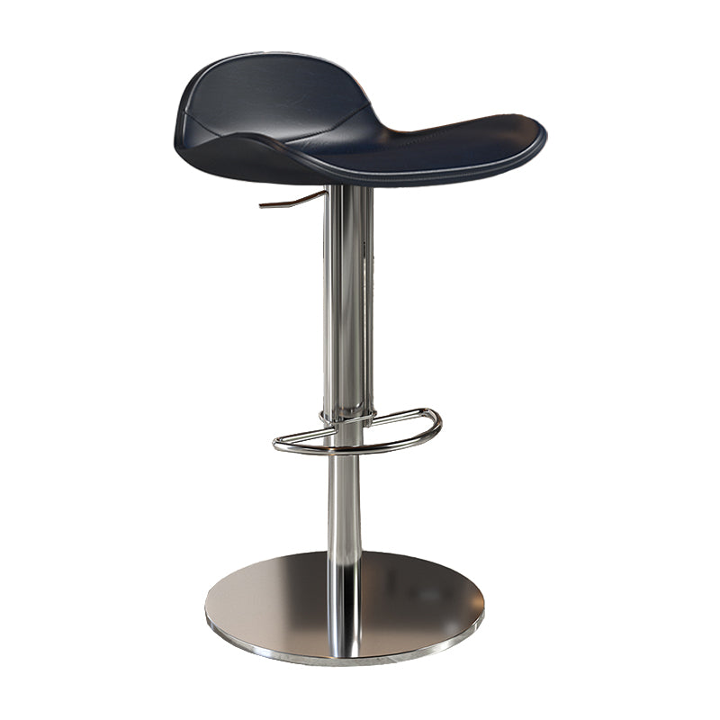 Contemporary Metal Legs Bar Stools Faux Leather Counter Chair Blue 1 Piece Clearhalo 'Bar Furniture' 'Bar Stools' 'bar_stools' 'furn' 'furn_bar_stools' 'Furniture' 'Kitchen & Dining Furniture' 7485211