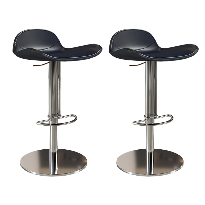 Contemporary Metal Legs Bar Stools Faux Leather Counter Chair Blue 2 Piece Set Clearhalo 'Bar Furniture' 'Bar Stools' 'bar_stools' 'furn' 'furn_bar_stools' 'Furniture' 'Kitchen & Dining Furniture' 7485212