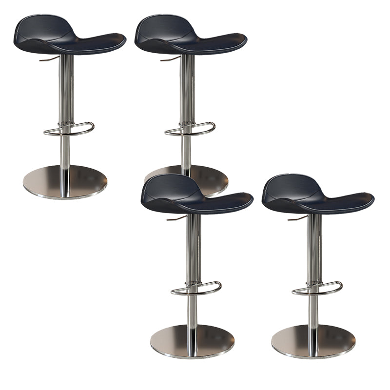 Contemporary Metal Legs Bar Stools Faux Leather Counter Chair Blue 4 Piece Set Clearhalo 'Bar Furniture' 'Bar Stools' 'bar_stools' 'furn' 'furn_bar_stools' 'Furniture' 'Kitchen & Dining Furniture' 7485213