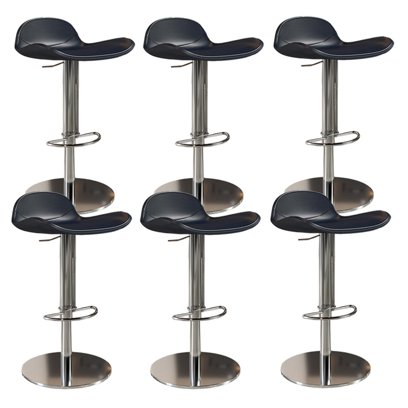 Contemporary Metal Legs Bar Stools Faux Leather Counter Chair Blue 6 Piece Set Clearhalo 'Bar Furniture' 'Bar Stools' 'bar_stools' 'furn' 'furn_bar_stools' 'Furniture' 'Kitchen & Dining Furniture' 7485214
