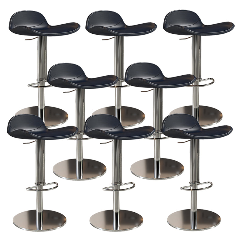 Contemporary Metal Legs Bar Stools Faux Leather Counter Chair Blue 8 Piece Set Clearhalo 'Bar Furniture' 'Bar Stools' 'bar_stools' 'furn' 'furn_bar_stools' 'Furniture' 'Kitchen & Dining Furniture' 7485215