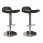 Contemporary Metal Legs Bar Stools Faux Leather Counter Chair Green 2 Piece Set Clearhalo 'Bar Furniture' 'Bar Stools' 'bar_stools' 'furn' 'furn_bar_stools' 'Furniture' 'Kitchen & Dining Furniture' 7485217