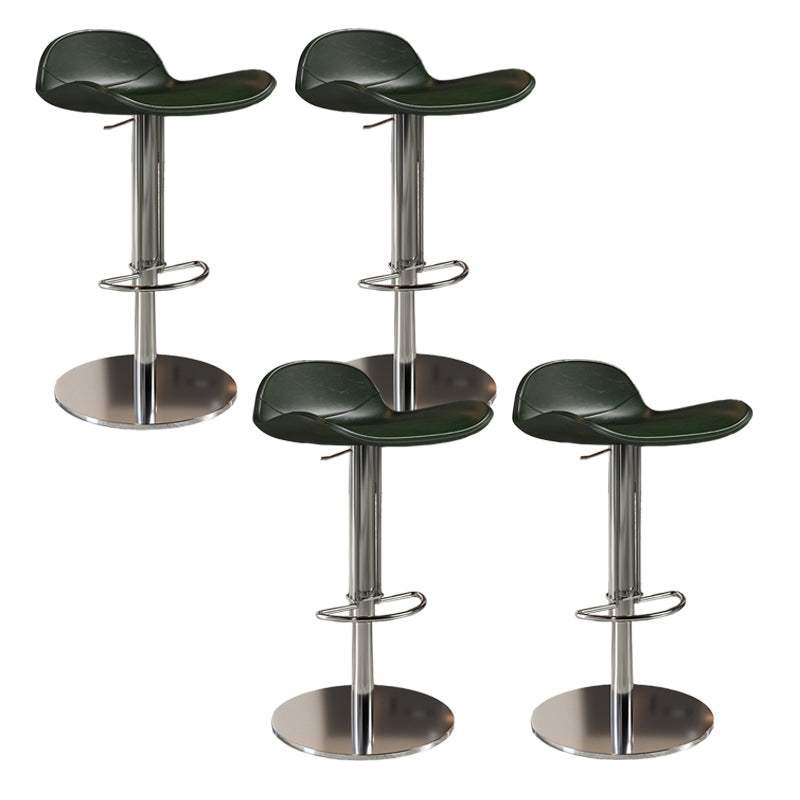 Contemporary Metal Legs Bar Stools Faux Leather Counter Chair Green 4 Piece Set Clearhalo 'Bar Furniture' 'Bar Stools' 'bar_stools' 'furn' 'furn_bar_stools' 'Furniture' 'Kitchen & Dining Furniture' 7485218