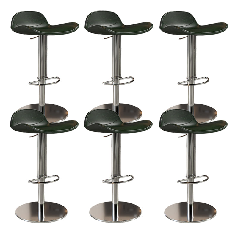 Contemporary Metal Legs Bar Stools Faux Leather Counter Chair Green 6 Piece Set Clearhalo 'Bar Furniture' 'Bar Stools' 'bar_stools' 'furn' 'furn_bar_stools' 'Furniture' 'Kitchen & Dining Furniture' 7485219