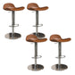 Contemporary Metal Legs Bar Stools Faux Leather Counter Chair Orange 4 Piece Set Clearhalo 'Bar Furniture' 'Bar Stools' 'bar_stools' 'furn' 'furn_bar_stools' 'Furniture' 'Kitchen & Dining Furniture' 7485222