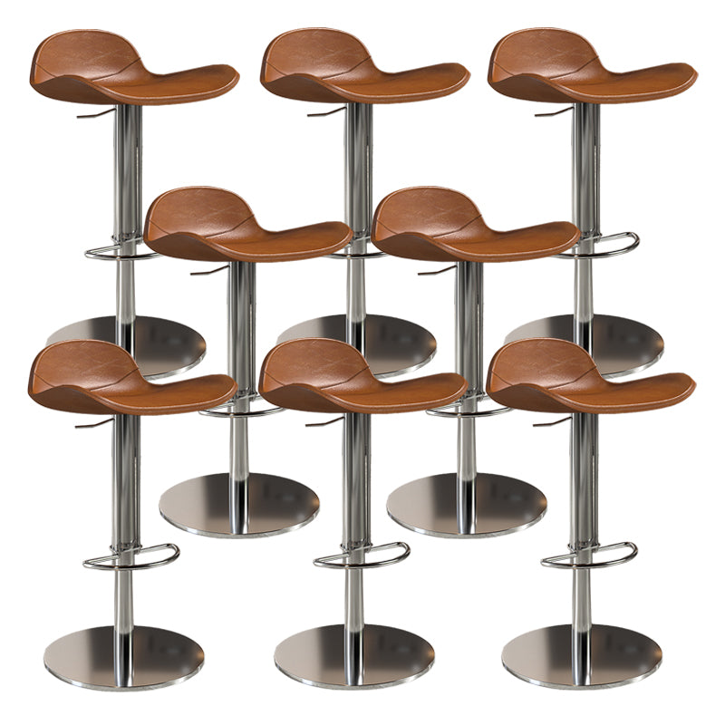 Contemporary Metal Legs Bar Stools Faux Leather Counter Chair Orange 8 Piece Set Clearhalo 'Bar Furniture' 'Bar Stools' 'bar_stools' 'furn' 'furn_bar_stools' 'Furniture' 'Kitchen & Dining Furniture' 7485224