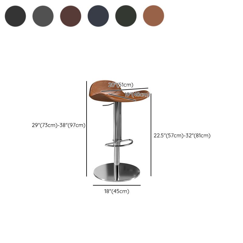 Contemporary Metal Legs Bar Stools Faux Leather Counter Chair Clearhalo 'Bar Furniture' 'Bar Stools' 'bar_stools' 'furn' 'furn_bar_stools' 'Furniture' 'Kitchen & Dining Furniture' 7485225