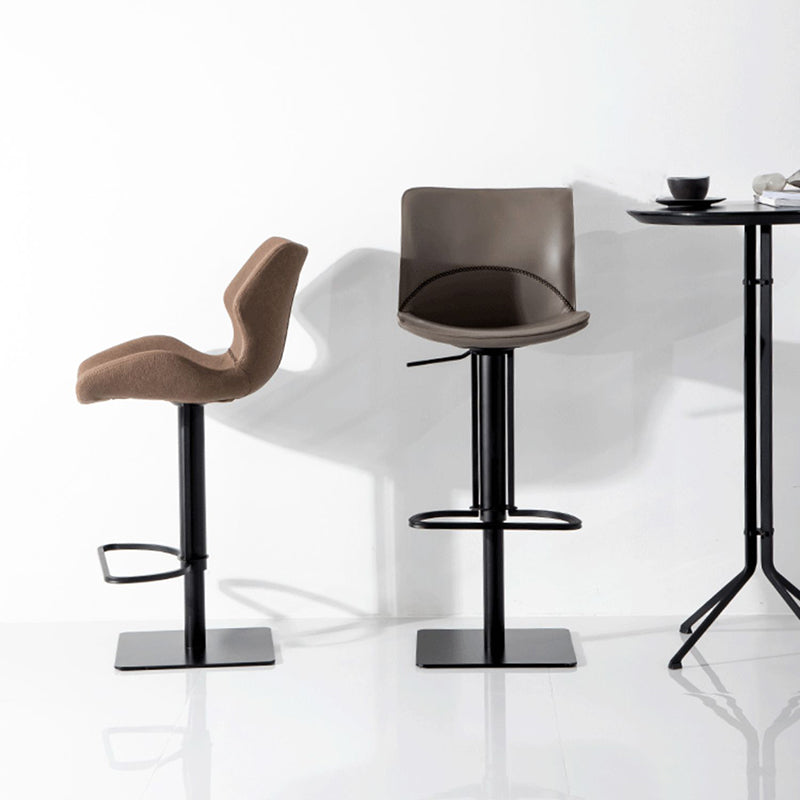 Sgabello da bar imbottito da bar per interni contemporanei con base in metallo