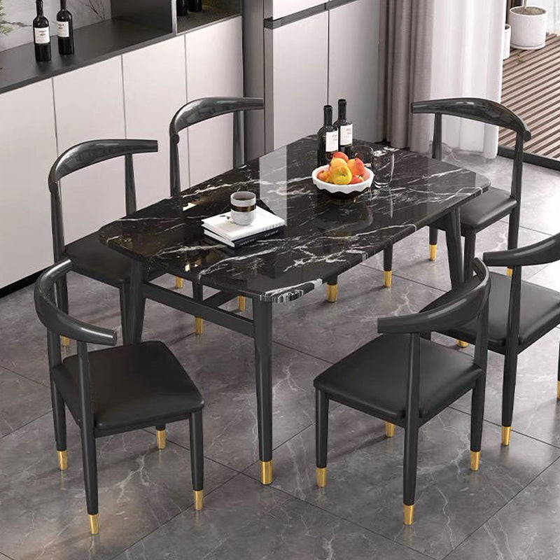 Black Dining Table Rectangle Dining Table for Kitchen Dining Room