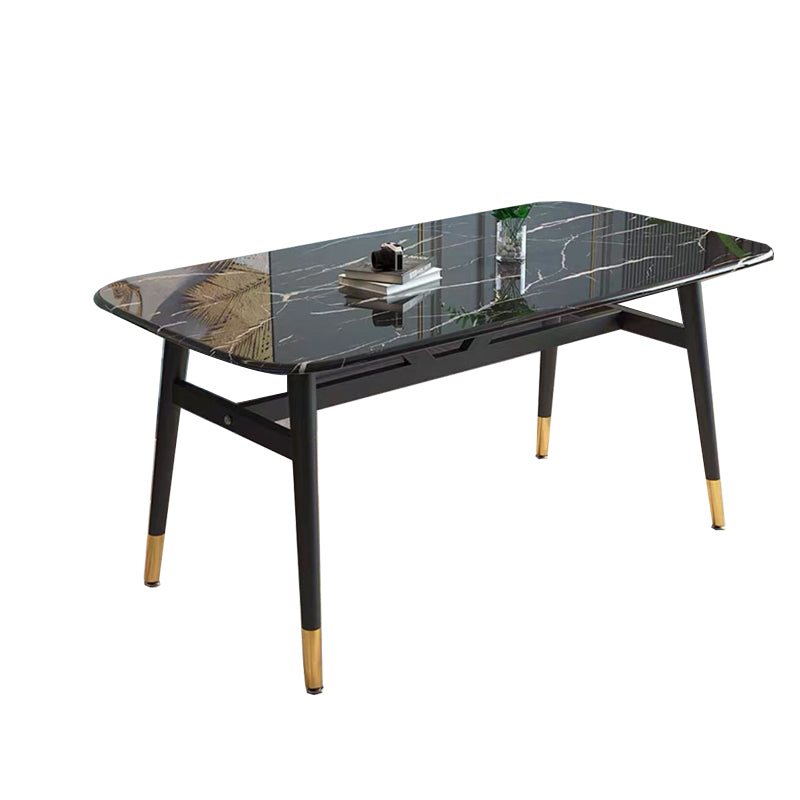 Black Dining Table Rectangle Dining Table for Kitchen Dining Room