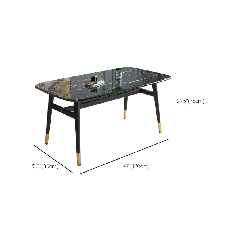 Black Dining Table Rectangle Dining Table for Kitchen Dining Room