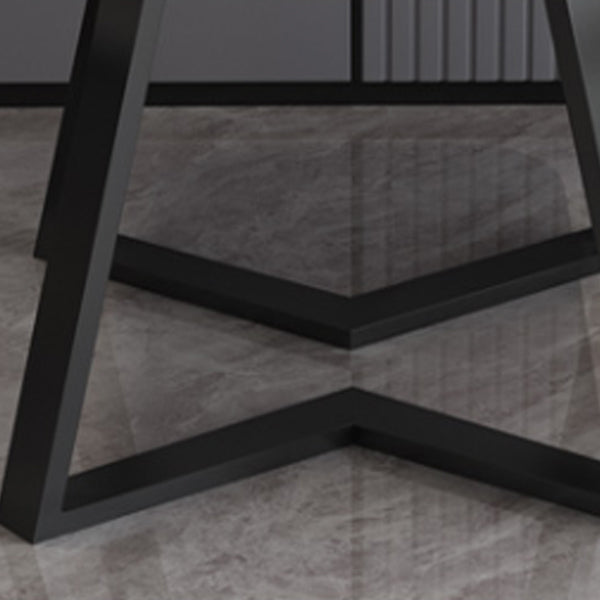 Mesa de comedor de madera moderna, mesa de comedor cuadrada con pedestal doble para el hogar