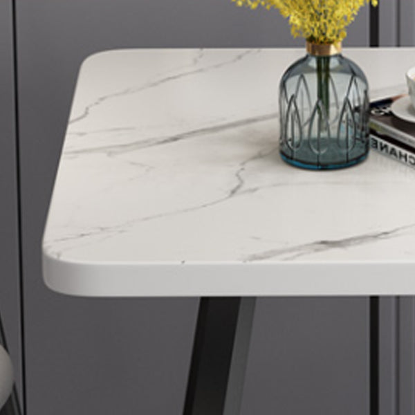 Mesa de comedor de madera moderna, mesa de comedor cuadrada con pedestal doble para el hogar