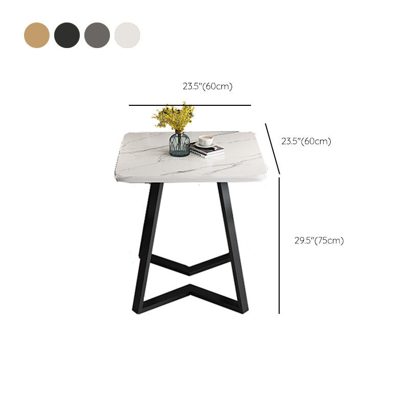 Mesa de comedor de madera moderna, mesa de comedor cuadrada con pedestal doble para el hogar