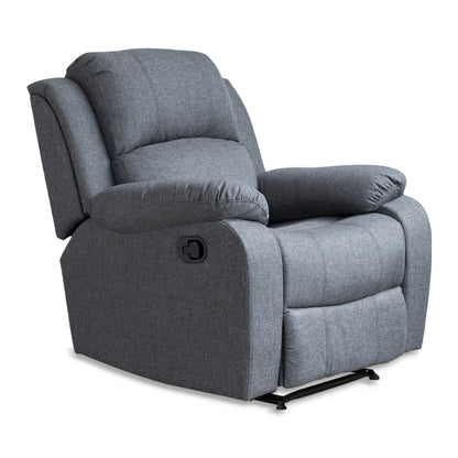 Contemporary Home Theater Recliner Metal Solid Color Arm Reclining Swiveling Cotton Smoky Gray Clearhalo 'Chairs & Seating' 'furn' 'furn_recliners' 'Furniture' 'Living Room Furniture' 'Recliners' 7485391