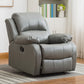 Contemporary Home Theater Recliner Metal Solid Color Arm Reclining Swiveling Respiratory Skin Gray Clearhalo 'Chairs & Seating' 'furn' 'furn_recliners' 'Furniture' 'Living Room Furniture' 'Recliners' 7485393