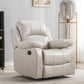 Contemporary Home Theater Recliner Metal Solid Color Arm Reclining Swiveling Respiratory Skin Beige Clearhalo 'Chairs & Seating' 'furn' 'furn_recliners' 'Furniture' 'Living Room Furniture' 'Recliners' 7485395