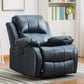 Contemporary Home Theater Recliner Metal Solid Color Arm Reclining Swiveling Respiratory Skin Dark Blue Clearhalo 'Chairs & Seating' 'furn' 'furn_recliners' 'Furniture' 'Living Room Furniture' 'Recliners' 7485400